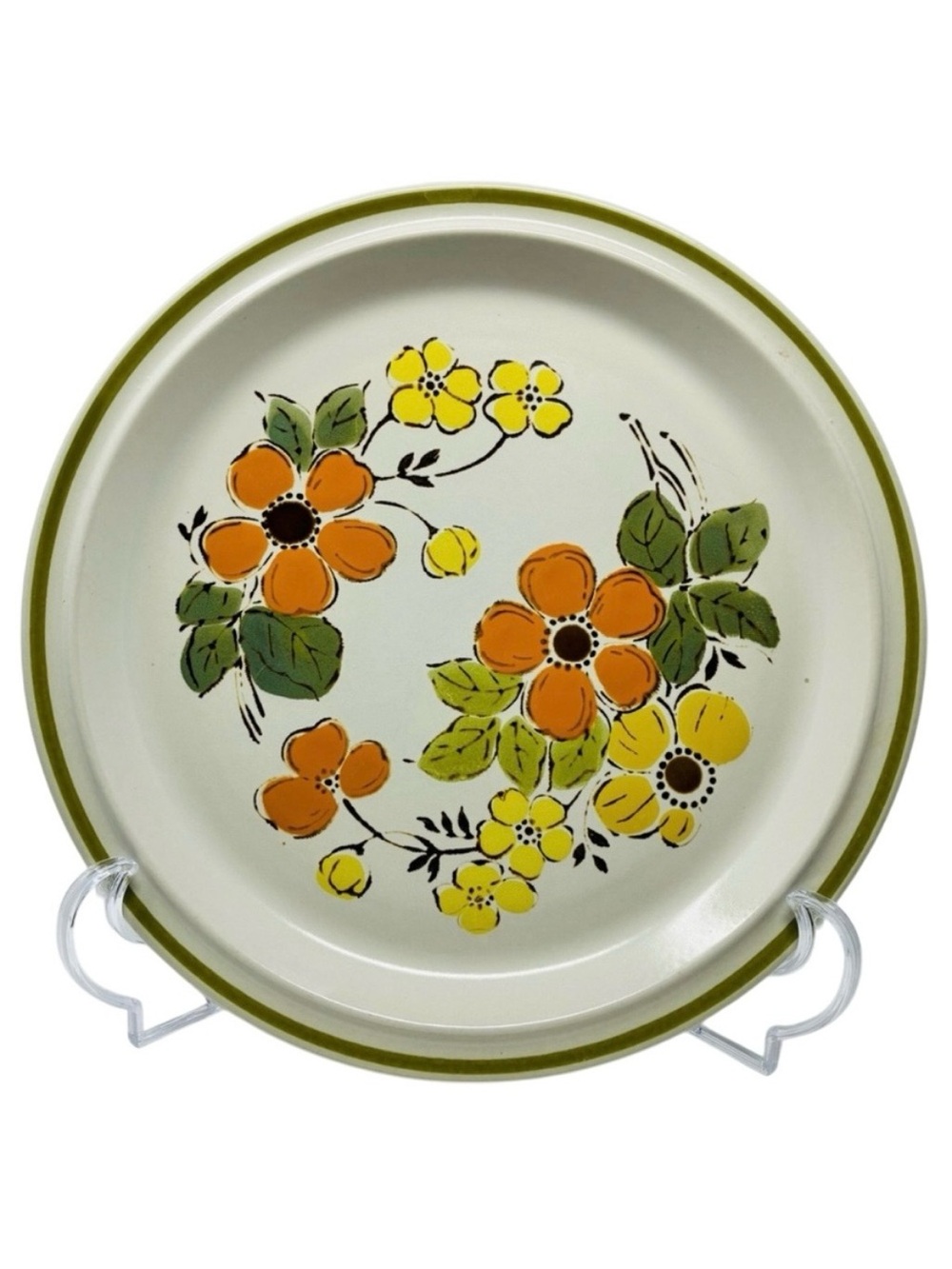 VTG Harvest Collection Mountain Flowers 12" Chop Plate Platter Stoneware Japan